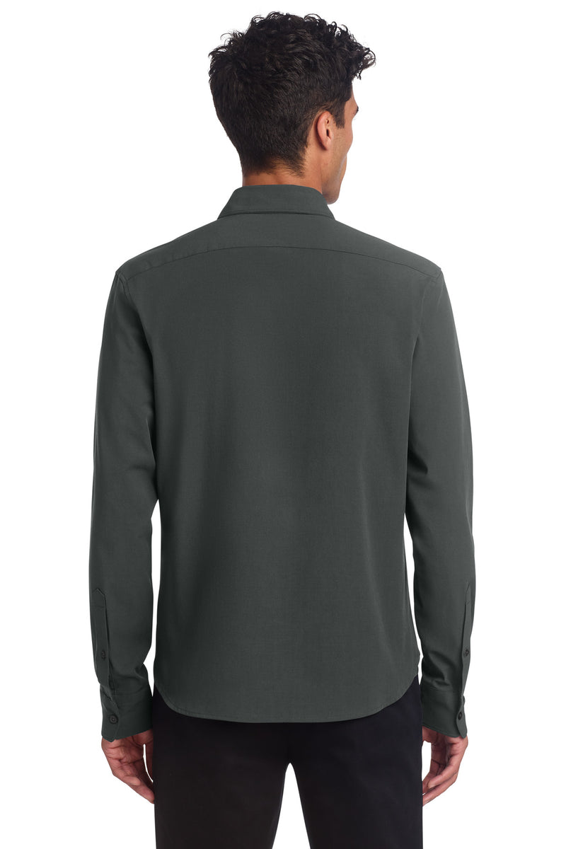 Mercer+Mettle Long Sleeve Stretch Woven Shirt - Anchor Grey