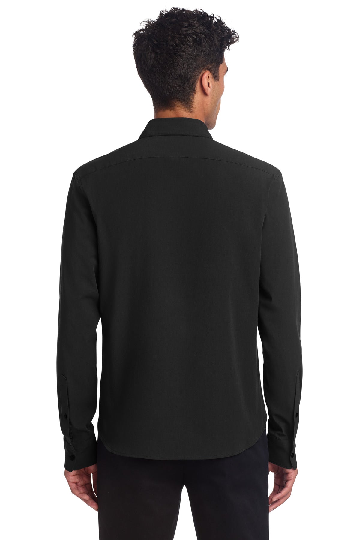 Mercer+Mettle Long Sleeve Stretch Woven Shirt - Deep Black