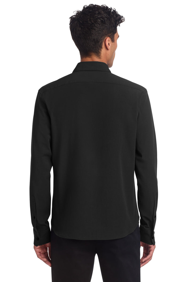 Mercer+Mettle Long Sleeve Stretch Woven Shirt - Deep Black