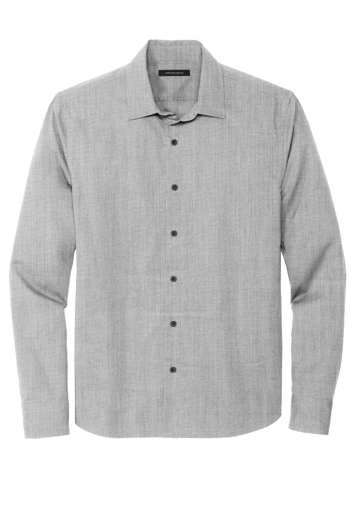 Mercer+Mettle Long Sleeve Stretch Woven Shirt - Gusty Grey End On End