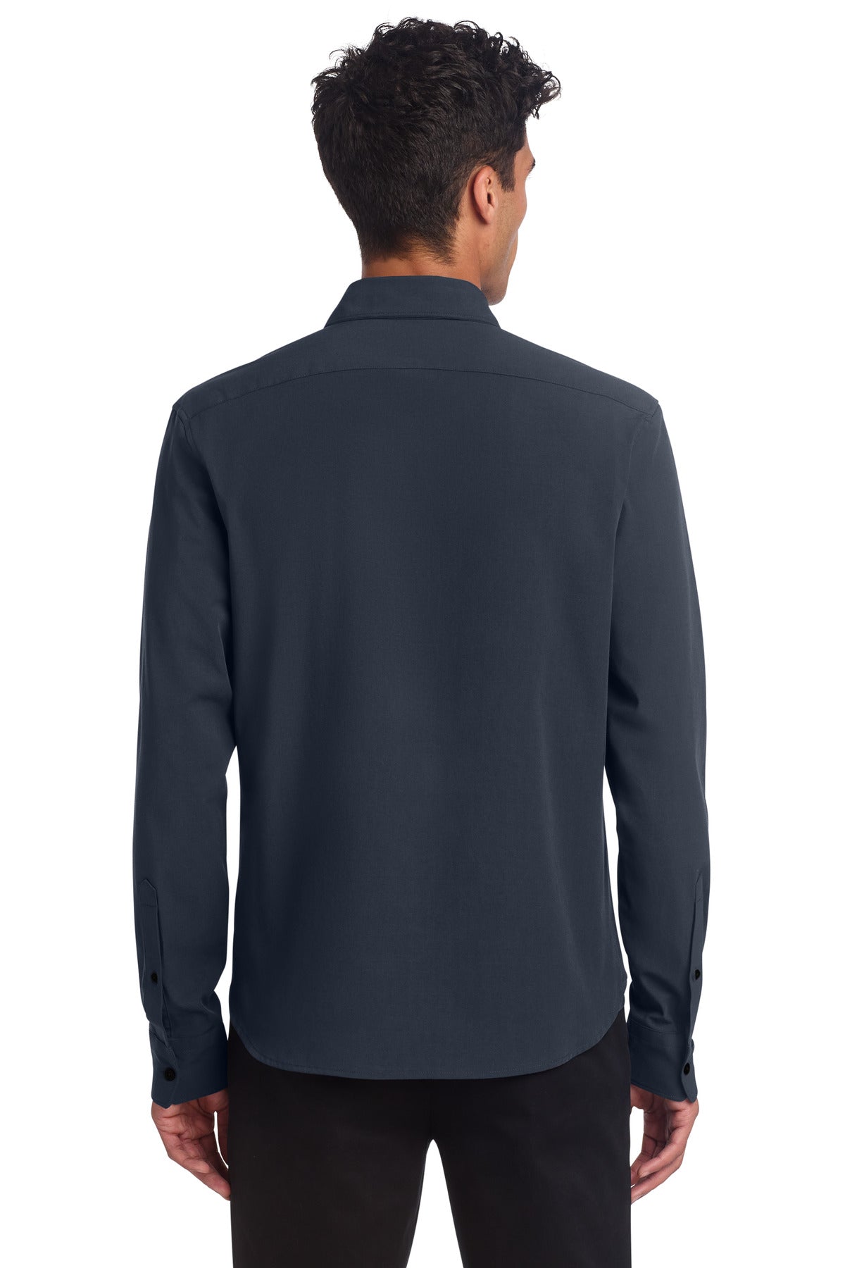 Mercer+Mettle Long Sleeve Stretch Woven Shirt - Night Navy