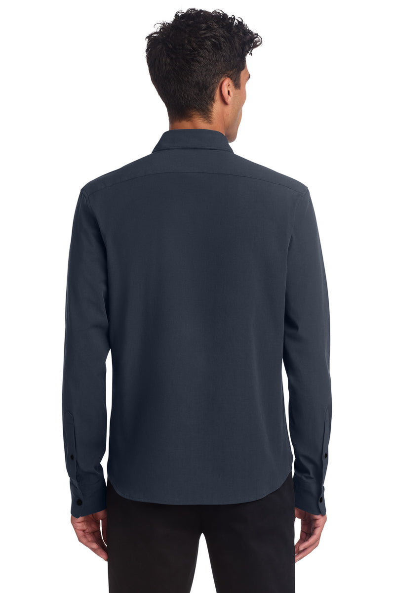 Mercer+Mettle Long Sleeve Stretch Woven Shirt - Night Navy