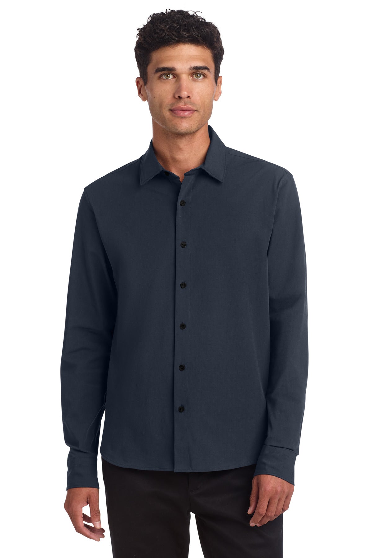 Mercer+Mettle Long Sleeve Stretch Woven Shirt - Night Navy