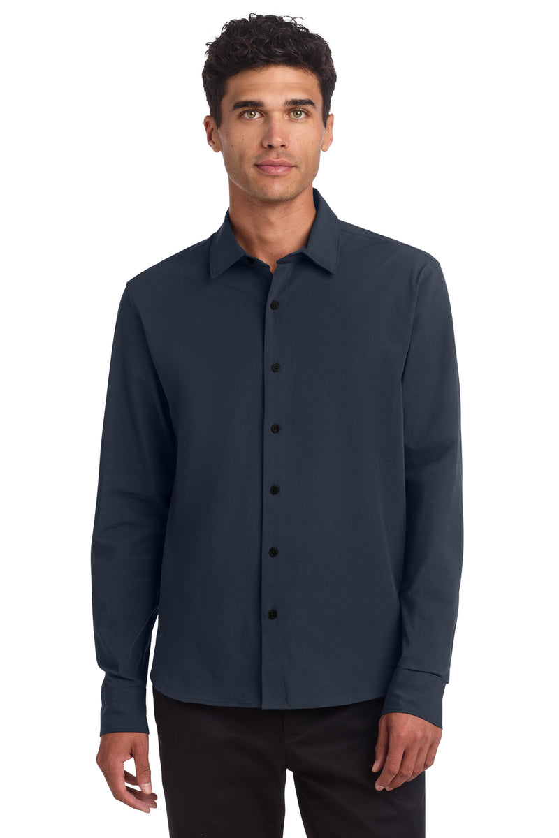 Mercer+Mettle Long Sleeve Stretch Woven Shirt - Night Navy