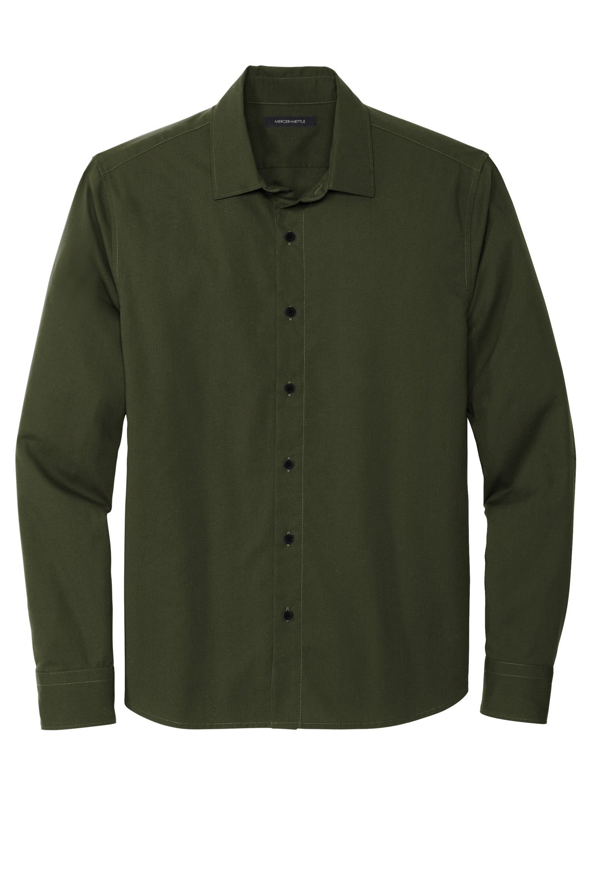 Mercer+Mettle Long Sleeve Stretch Woven Shirt - Townsend Green