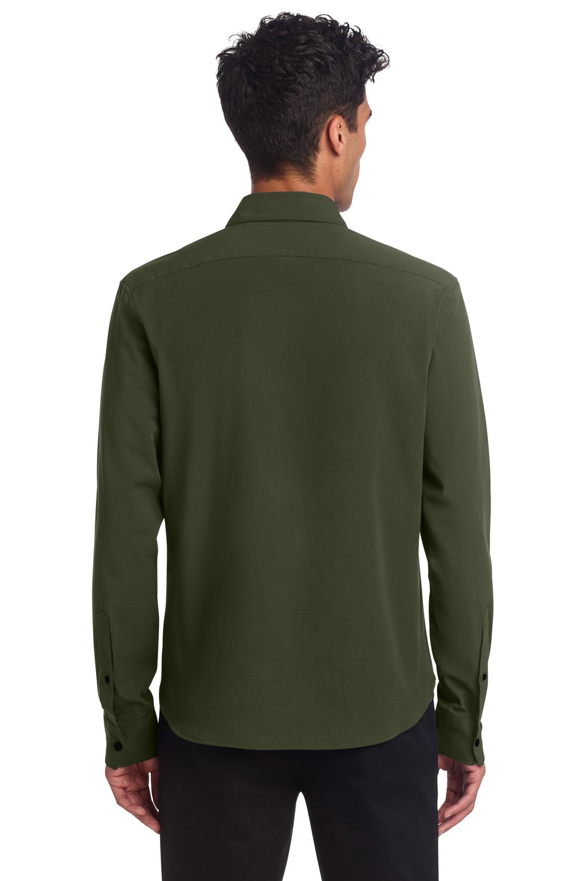 Mercer+Mettle Long Sleeve Stretch Woven Shirt - Townsend Green
