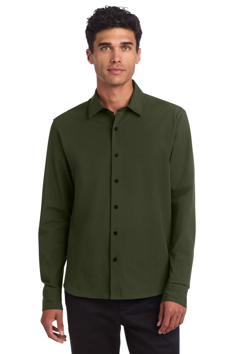 Mercer+Mettle Long Sleeve Stretch Woven Shirt - Townsend Green
