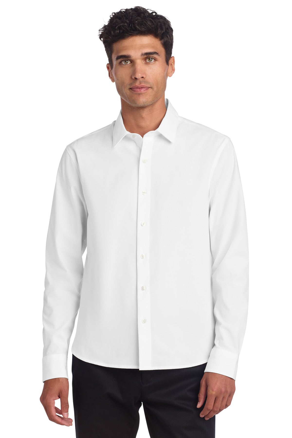Mercer+Mettle Long Sleeve Stretch Woven Shirt - White