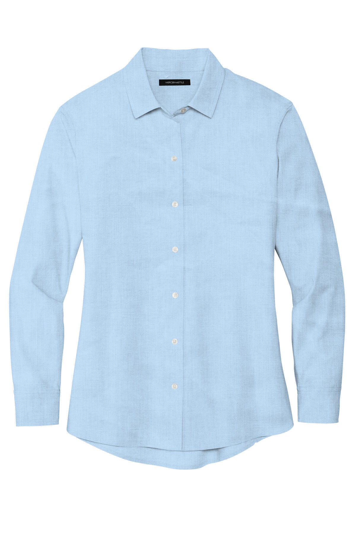 Mercer+Mettle Women's Long Sleeve Stretch Woven Shirt - Air Blue End On End
