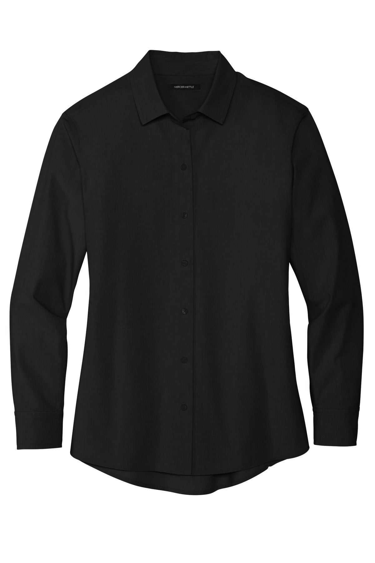 Mercer+Mettle Women's Long Sleeve Stretch Woven Shirt - Deep Black