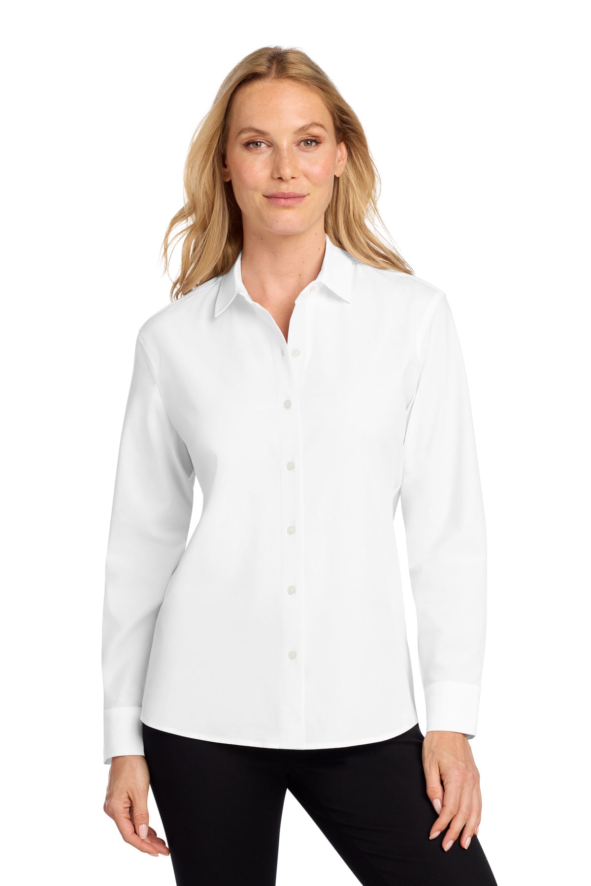 Mercer+Mettle Women's Long Sleeve Stretch Woven Shirt - White