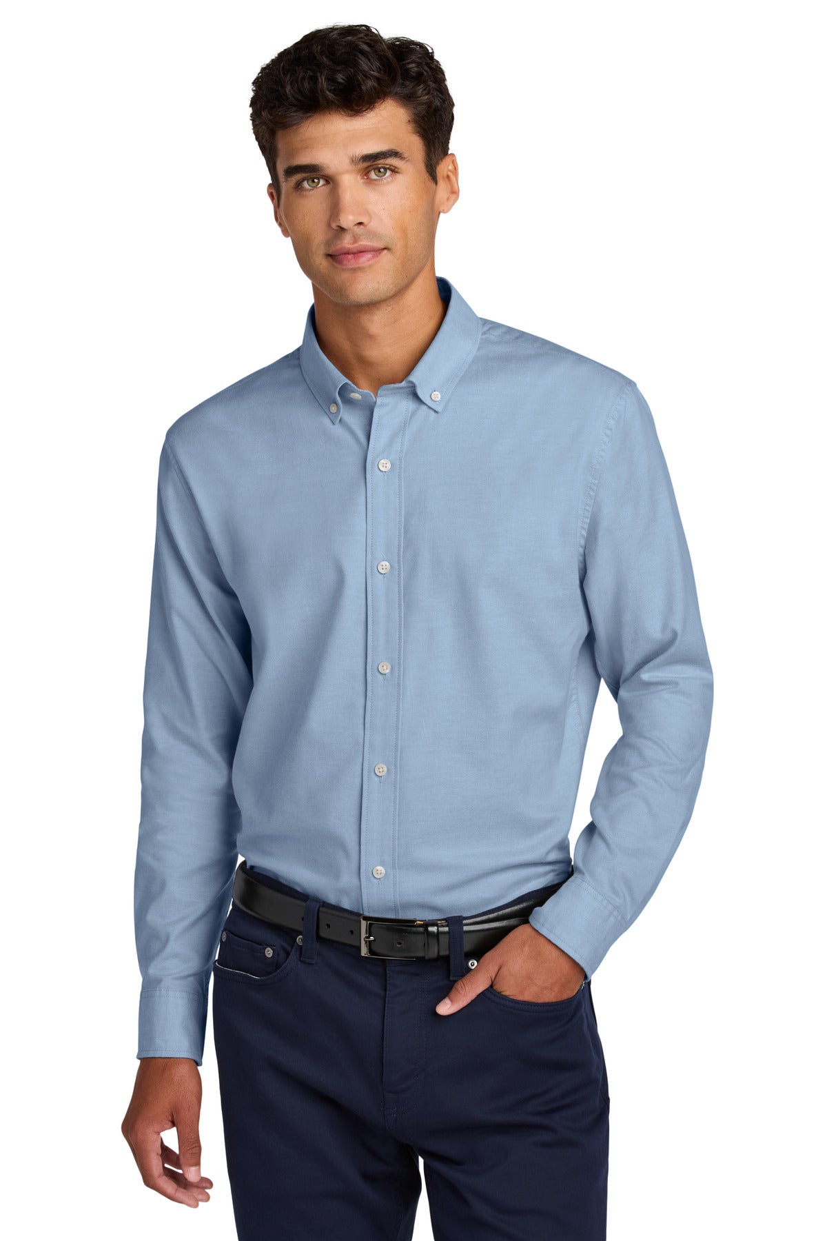 Mercer+Mettle Long Sleeve Modern Oxford Shirt - Cobalt