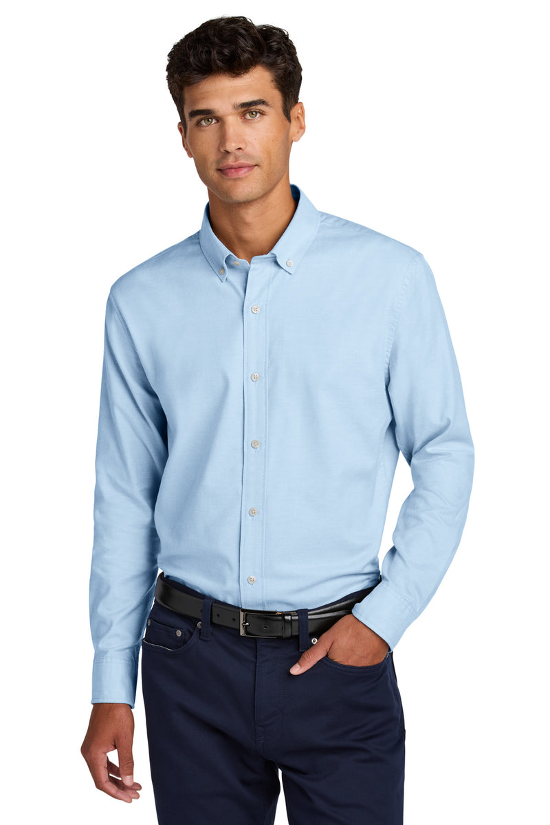 Mercer+Mettle Long Sleeve Modern Oxford Shirt - Light Blue