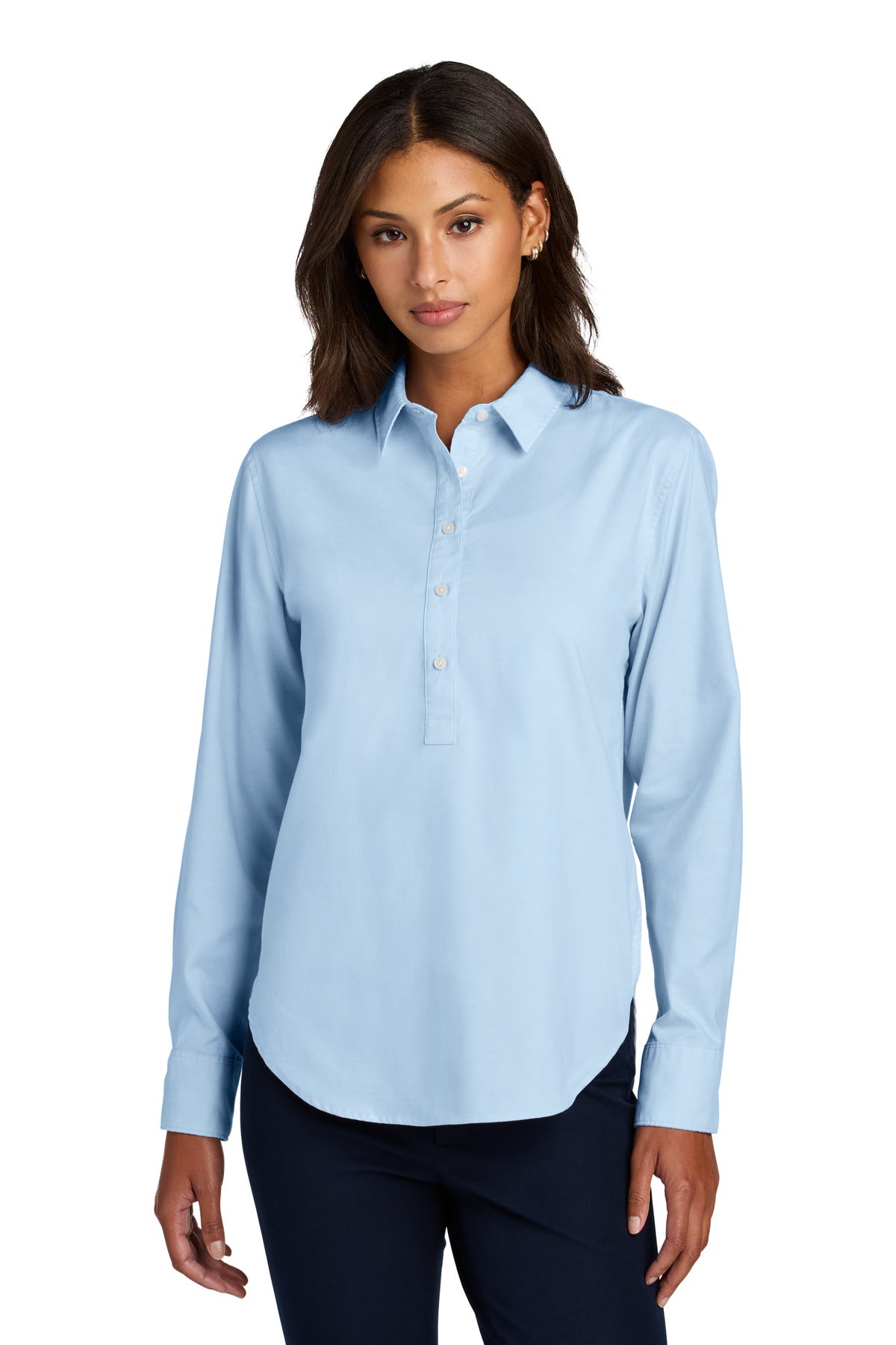 Mercer+Mettle Women's Long Sleeve Modern Oxford Shirt - Light Blue