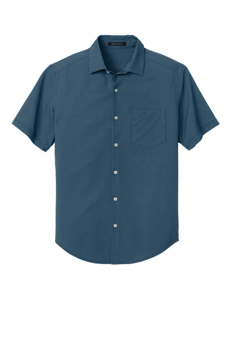 Mercer+Mettle Short Sleeve UV Capital Tech Shirt - Night Navy Dash Print