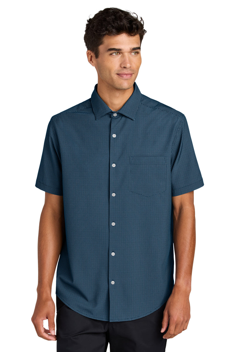 Mercer+Mettle Short Sleeve UV Capital Tech Shirt - Night Navy Dash Print