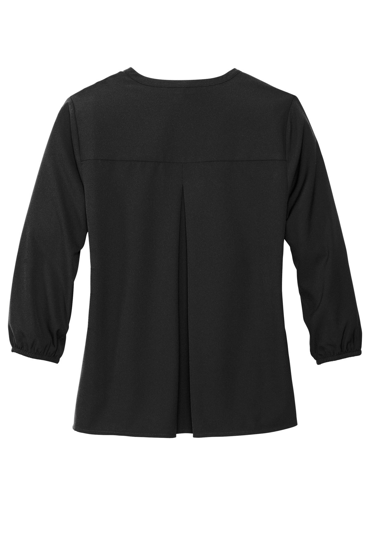 Mercer+Mettle Women's Stretch Crepe 3/4-Sleeve Blouse - Deep Black
