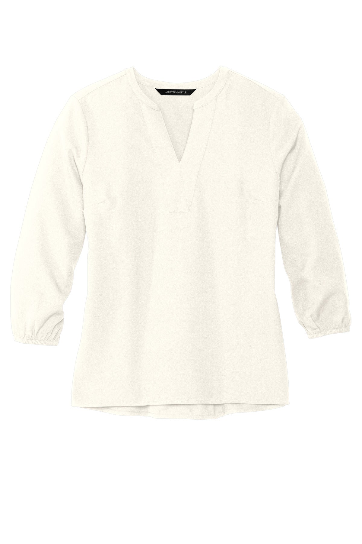 Mercer+Mettle Women's Stretch Crepe 3/4-Sleeve Blouse - Ivory Chiffon