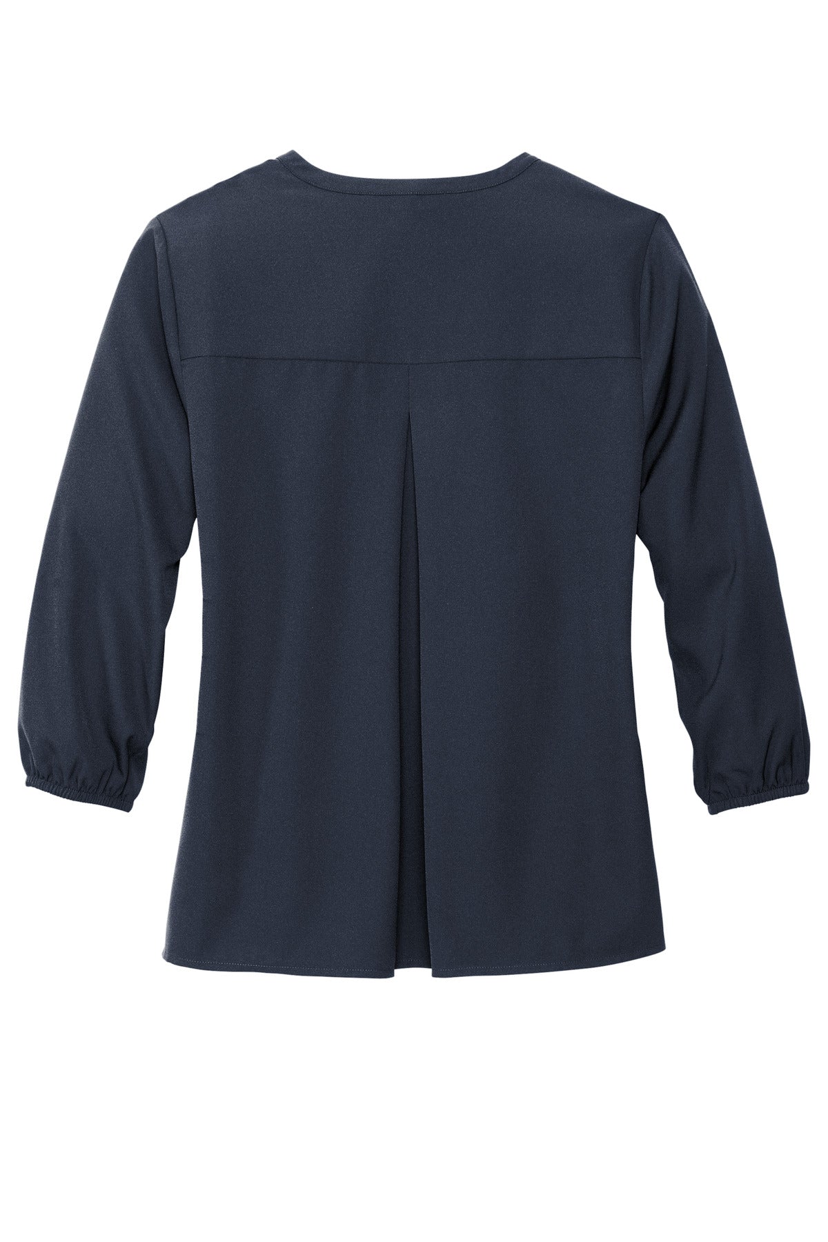 Mercer+Mettle Women's Stretch Crepe 3/4-Sleeve Blouse - Night Navy
