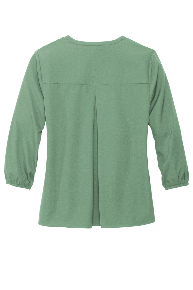 Mercer+Mettle Women's Stretch Crepe 3/4-Sleeve Blouse - Sage