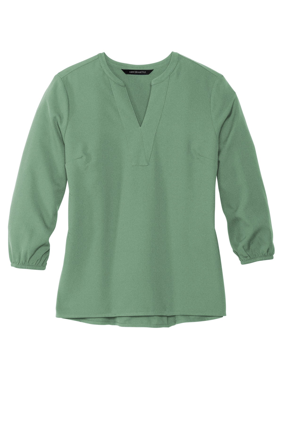 Mercer+Mettle Women's Stretch Crepe 3/4-Sleeve Blouse - Sage