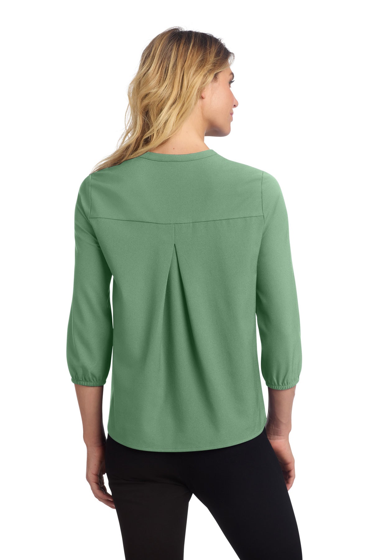 Mercer+Mettle Women's Stretch Crepe 3/4-Sleeve Blouse - Sage