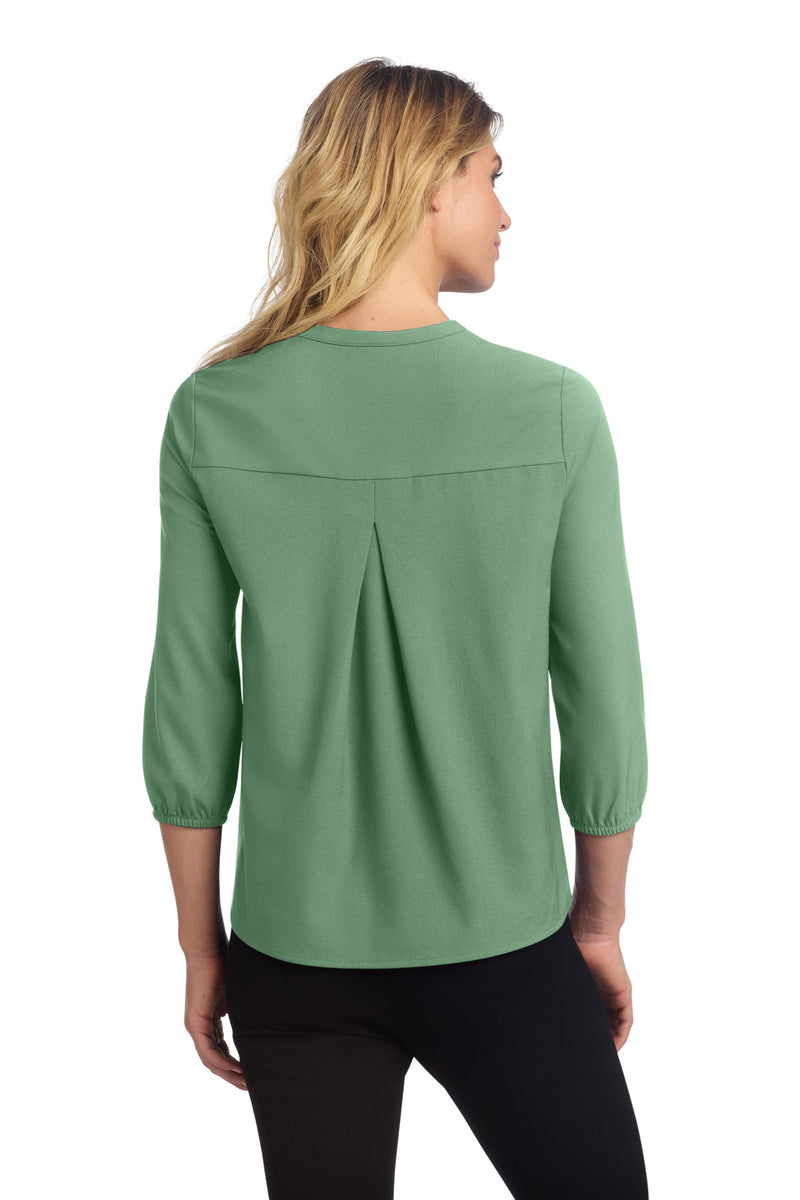 Mercer+Mettle Women's Stretch Crepe 3/4-Sleeve Blouse - Sage