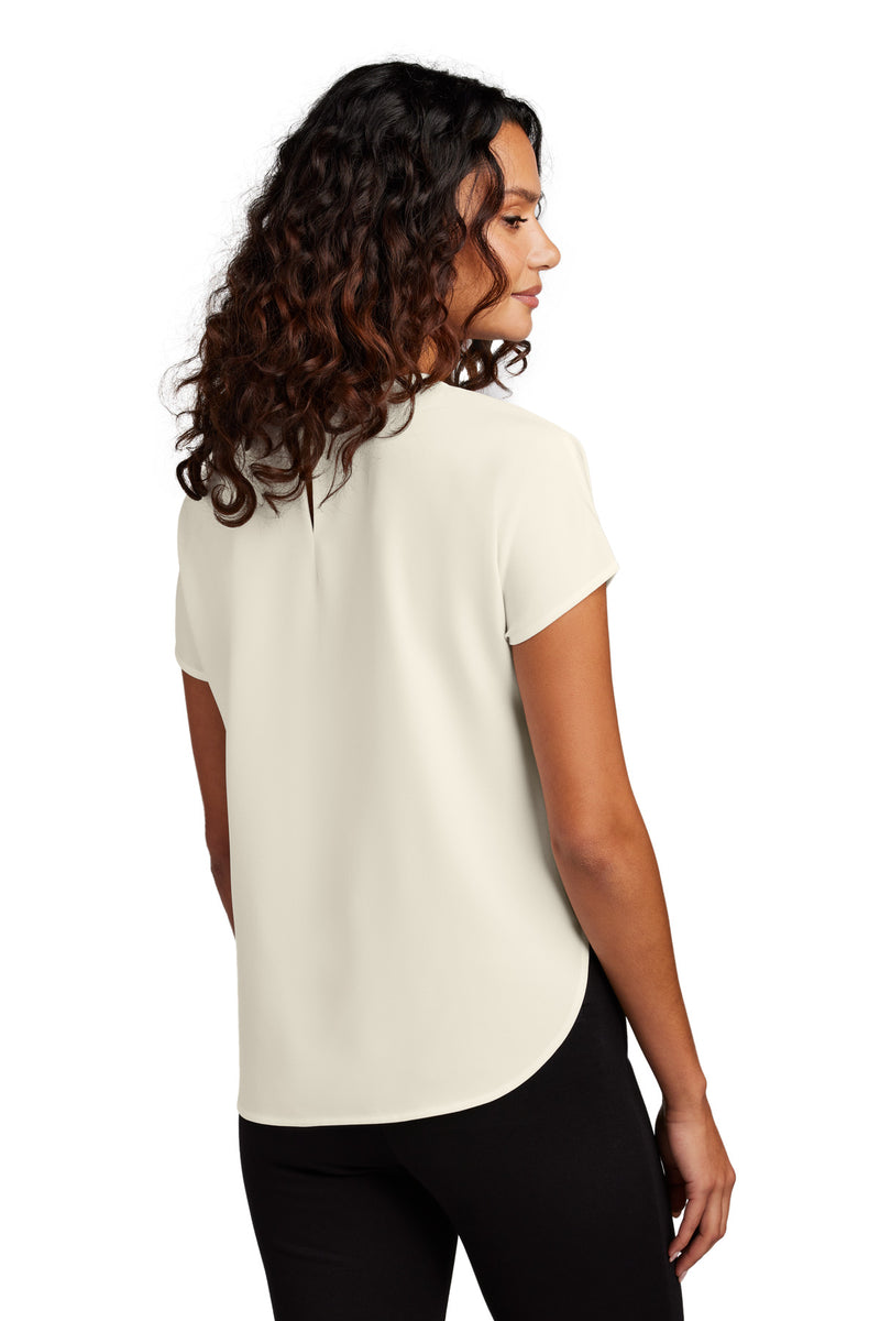 Mercer+Mettle Women's Stretch Crepe Crew - Ivory Chiffon