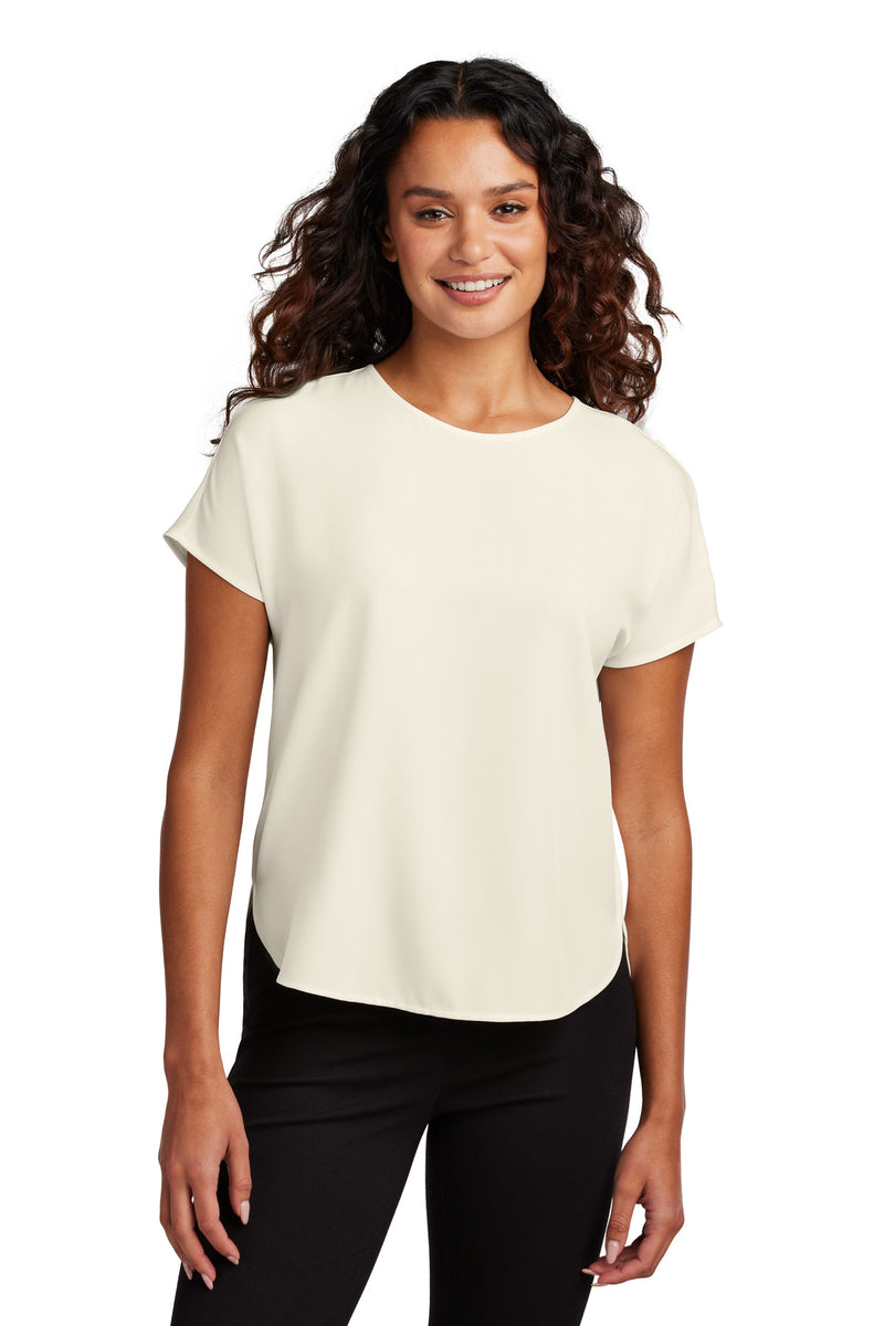 Mercer+Mettle Women's Stretch Crepe Crew - Ivory Chiffon