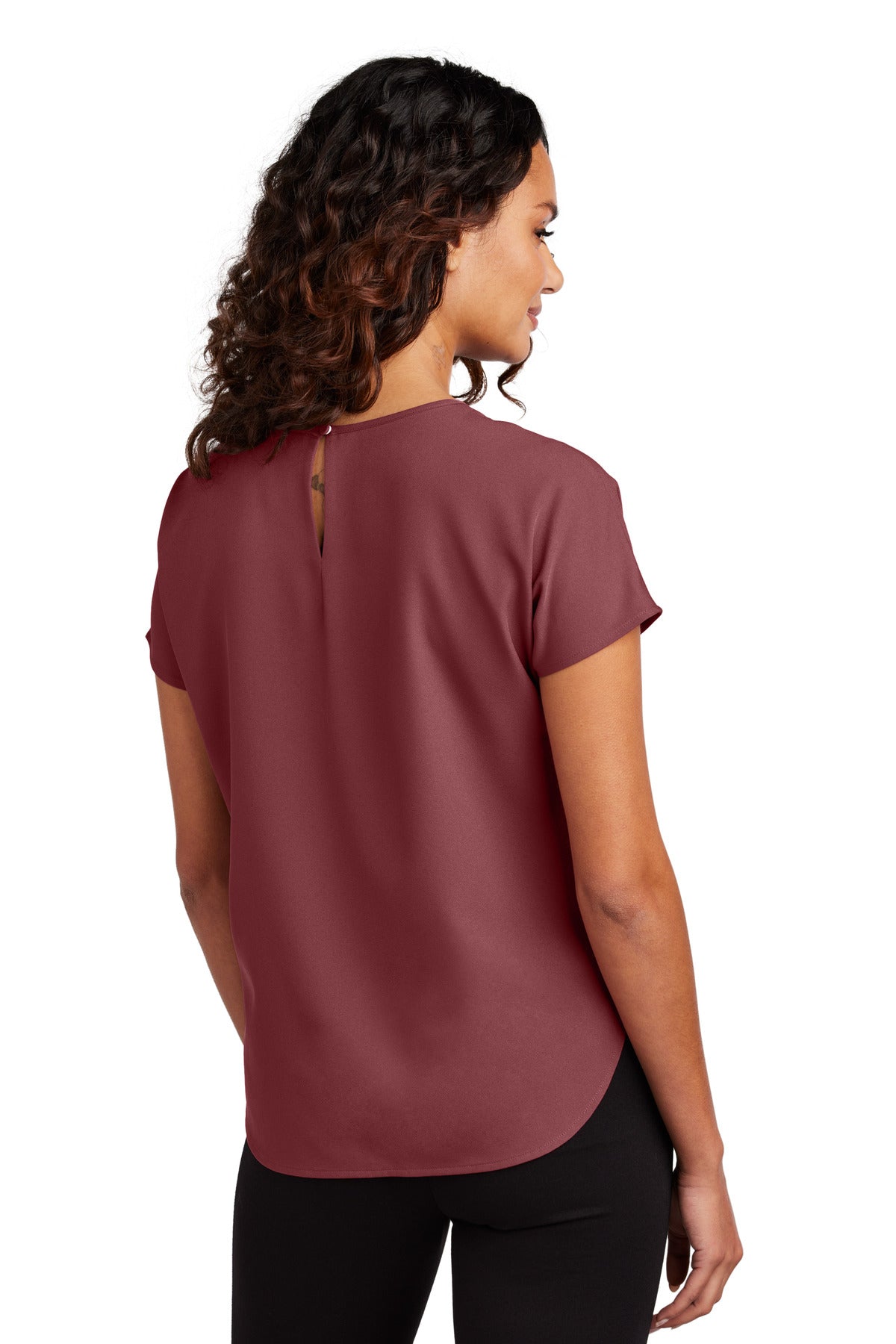 Mercer+Mettle Women's Stretch Crepe Crew - Rosewood