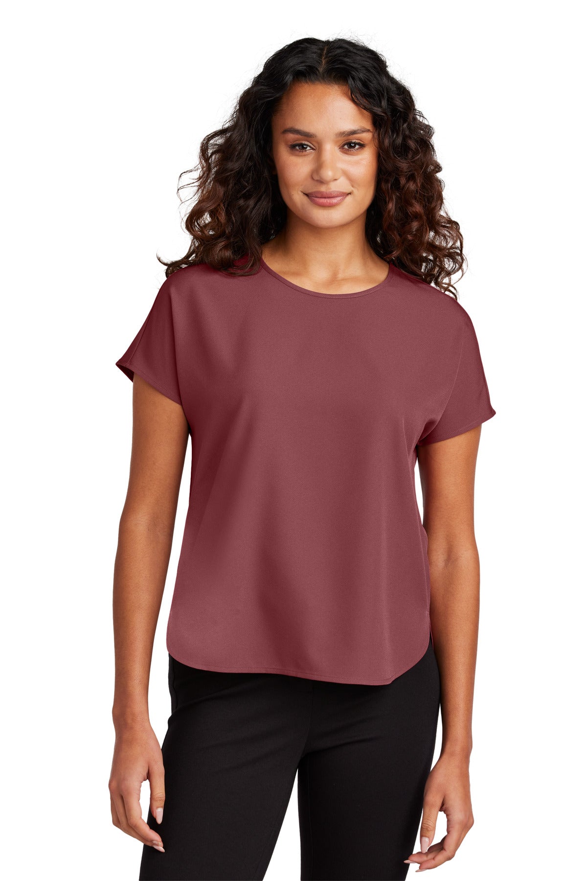 Mercer+Mettle Women's Stretch Crepe Crew - Rosewood