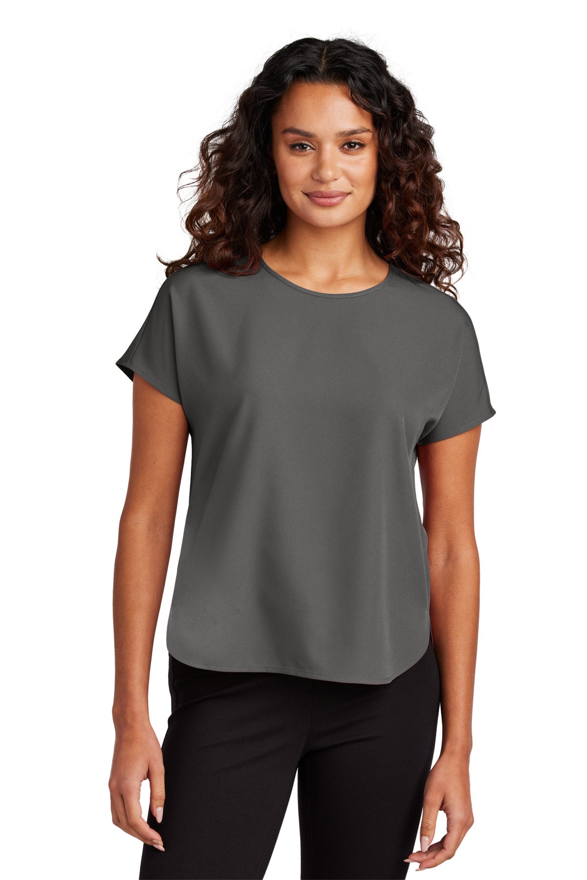 Mercer+Mettle Women's Stretch Crepe Crew - Anchor Grey