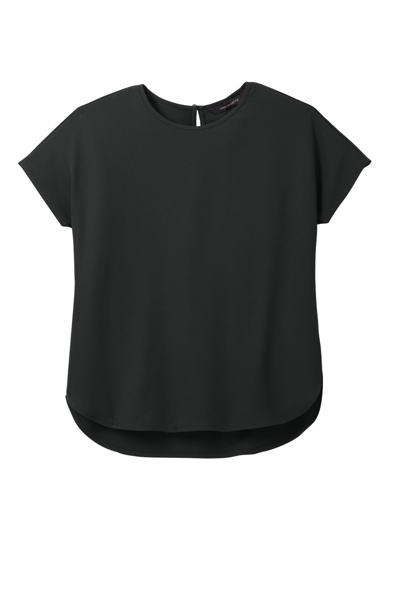 Mercer+Mettle Women's Stretch Crepe Crew - Deep Black