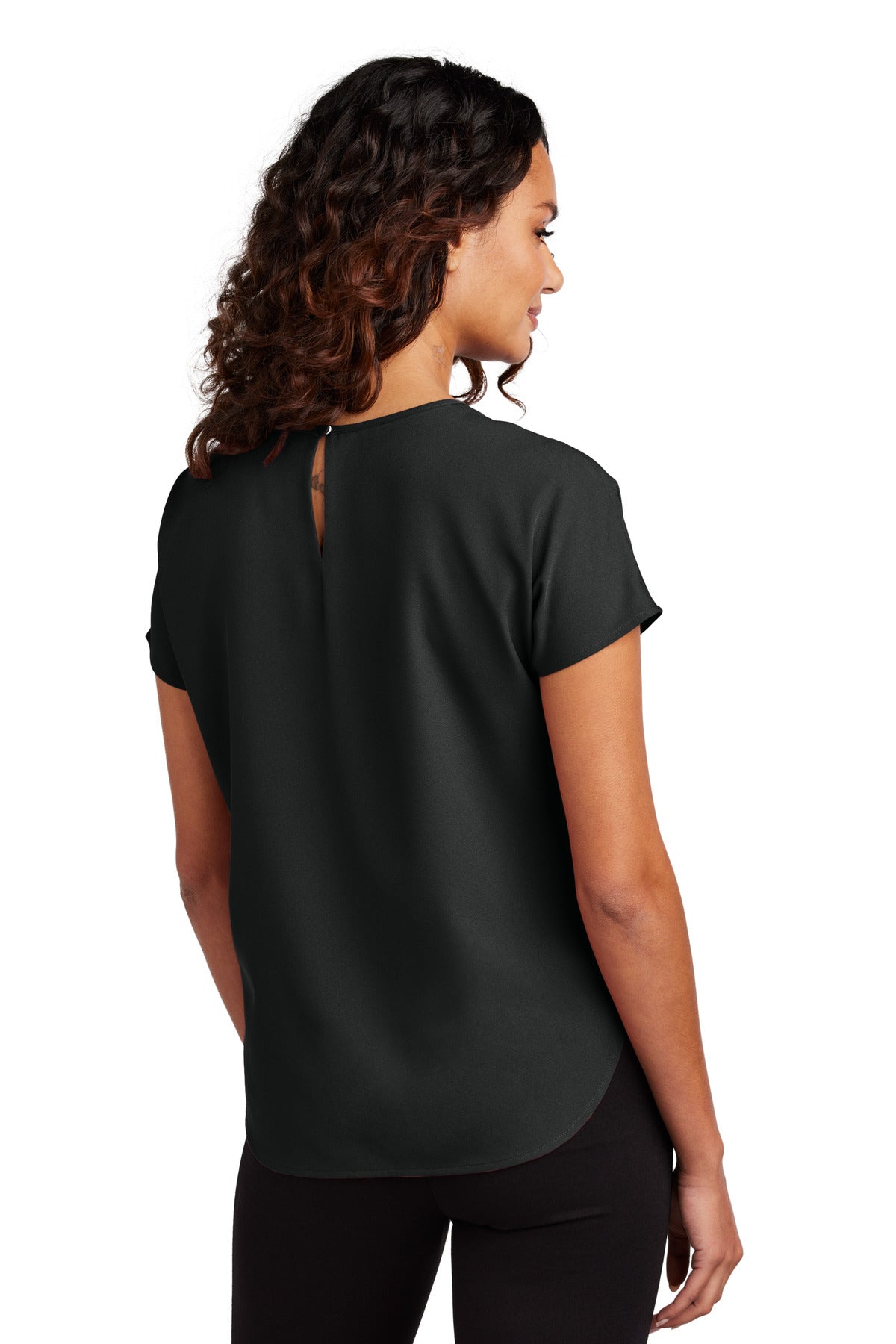 Mercer+Mettle Women's Stretch Crepe Crew - Deep Black