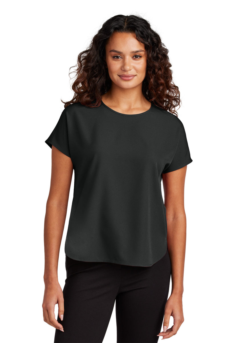 Mercer+Mettle Women's Stretch Crepe Crew - Deep Black