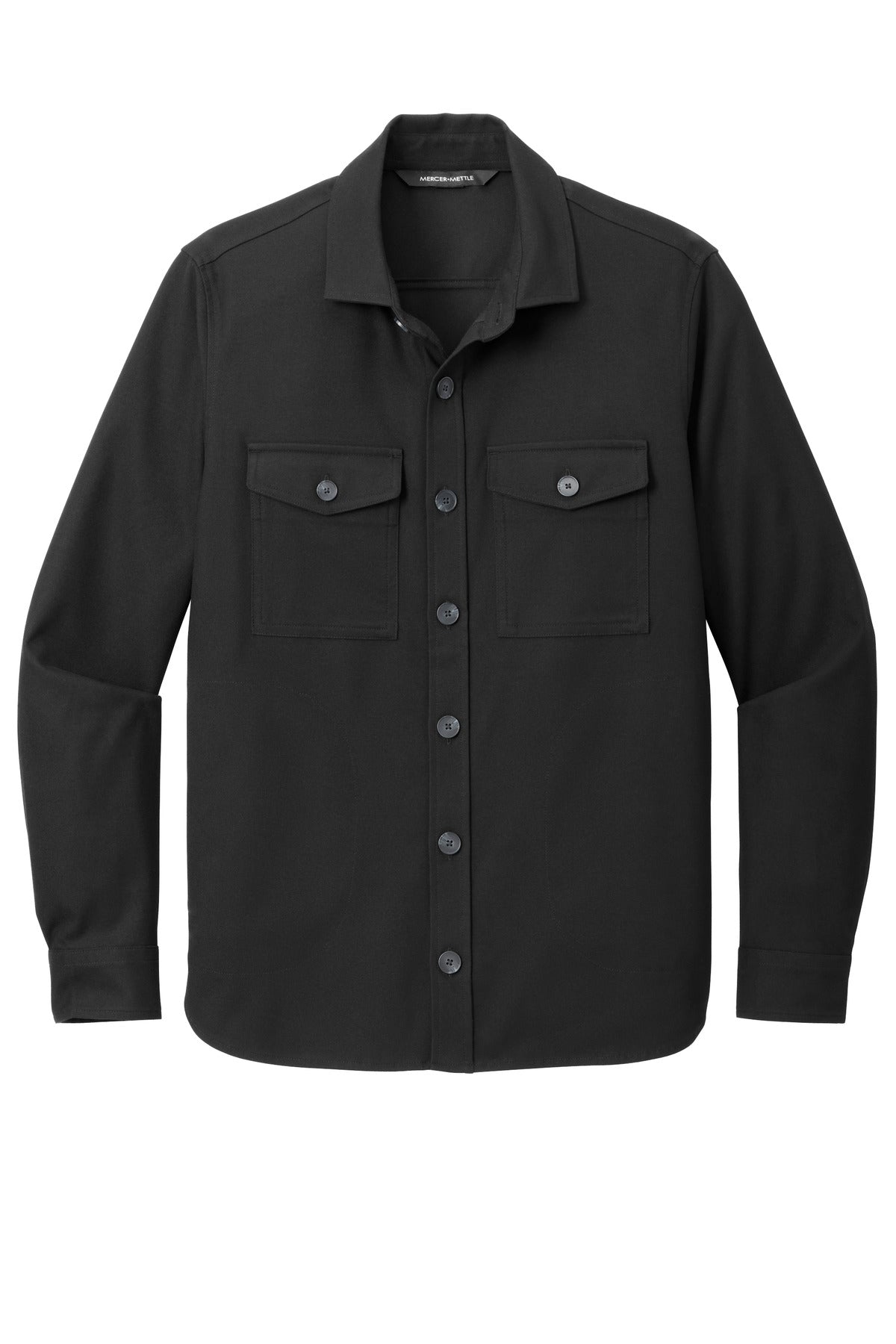 Mercer+Mettle Long Sleeve Twill Overshirt - Deep Black