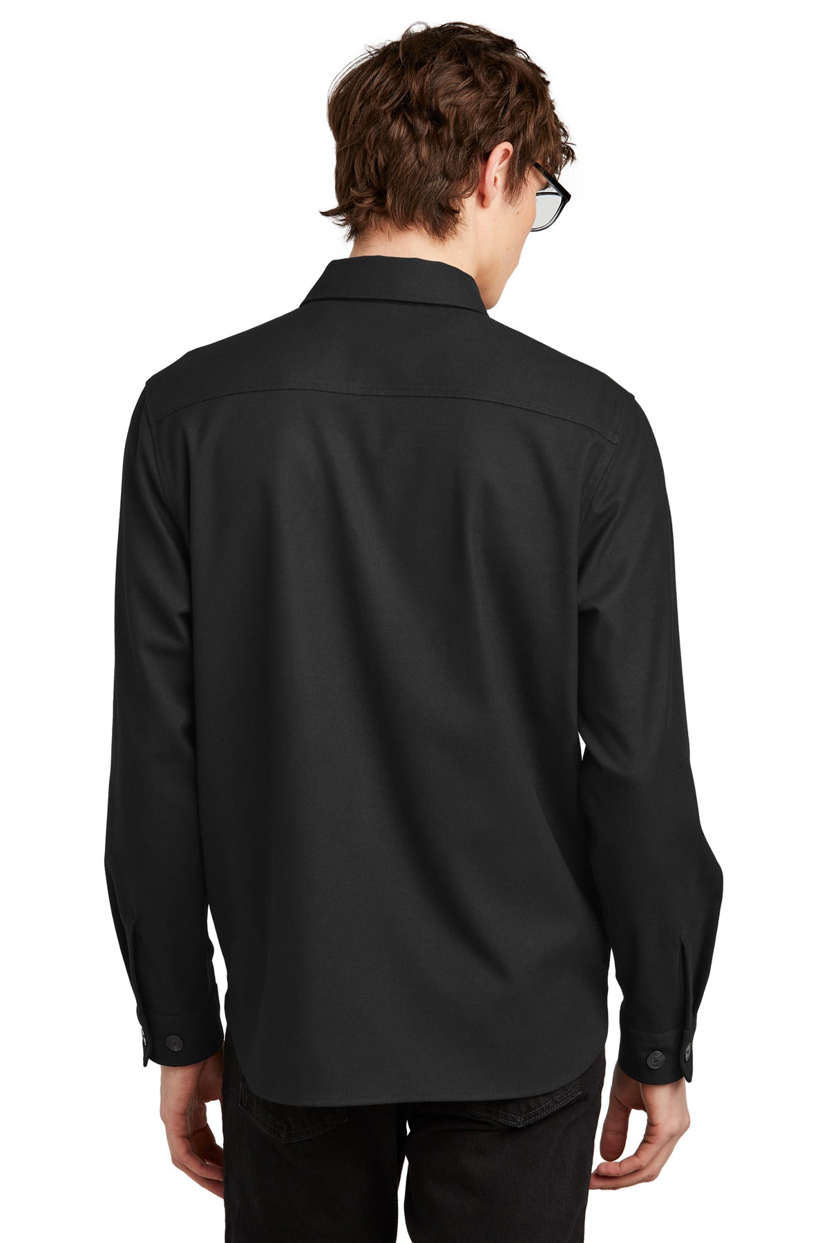 Mercer+Mettle Long Sleeve Twill Overshirt - Deep Black