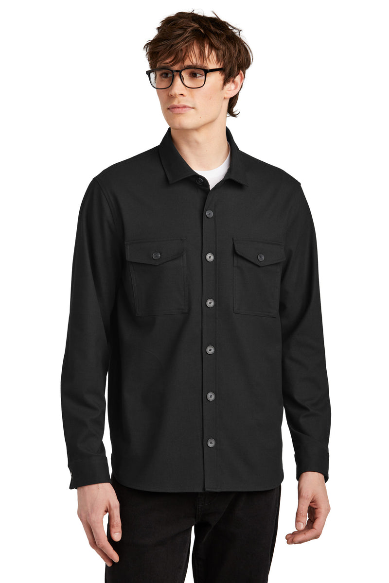 Mercer+Mettle Long Sleeve Twill Overshirt - Deep Black