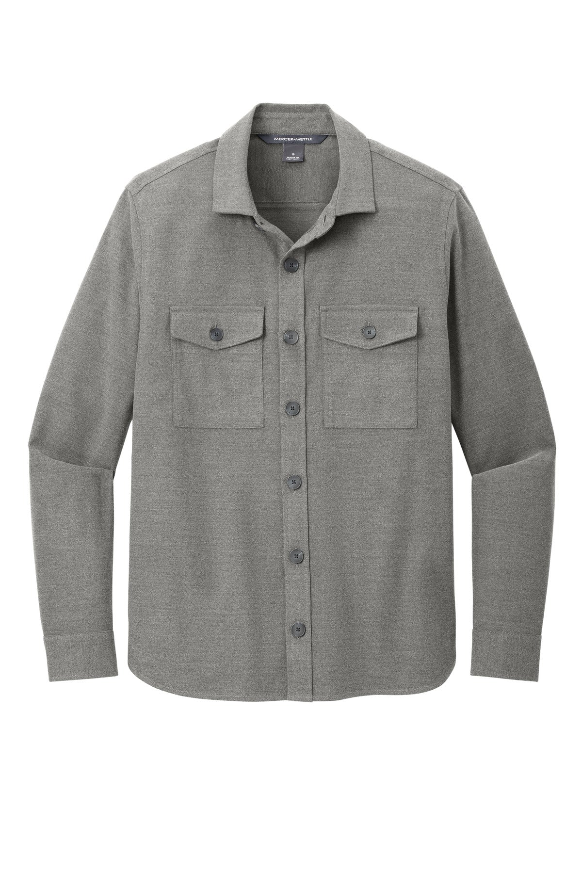 Mercer+Mettle Long Sleeve Twill Overshirt - Light Anchor Grey Heather