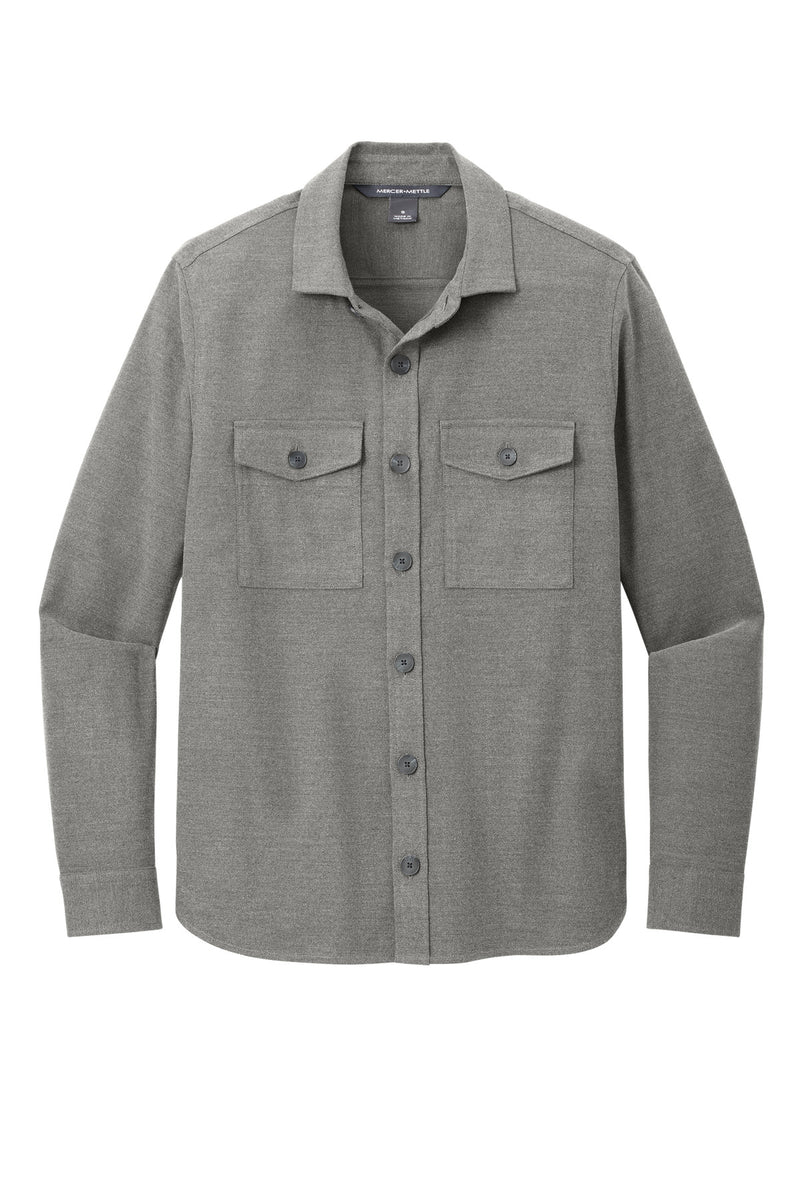 Mercer+Mettle Long Sleeve Twill Overshirt - Light Anchor Grey Heather