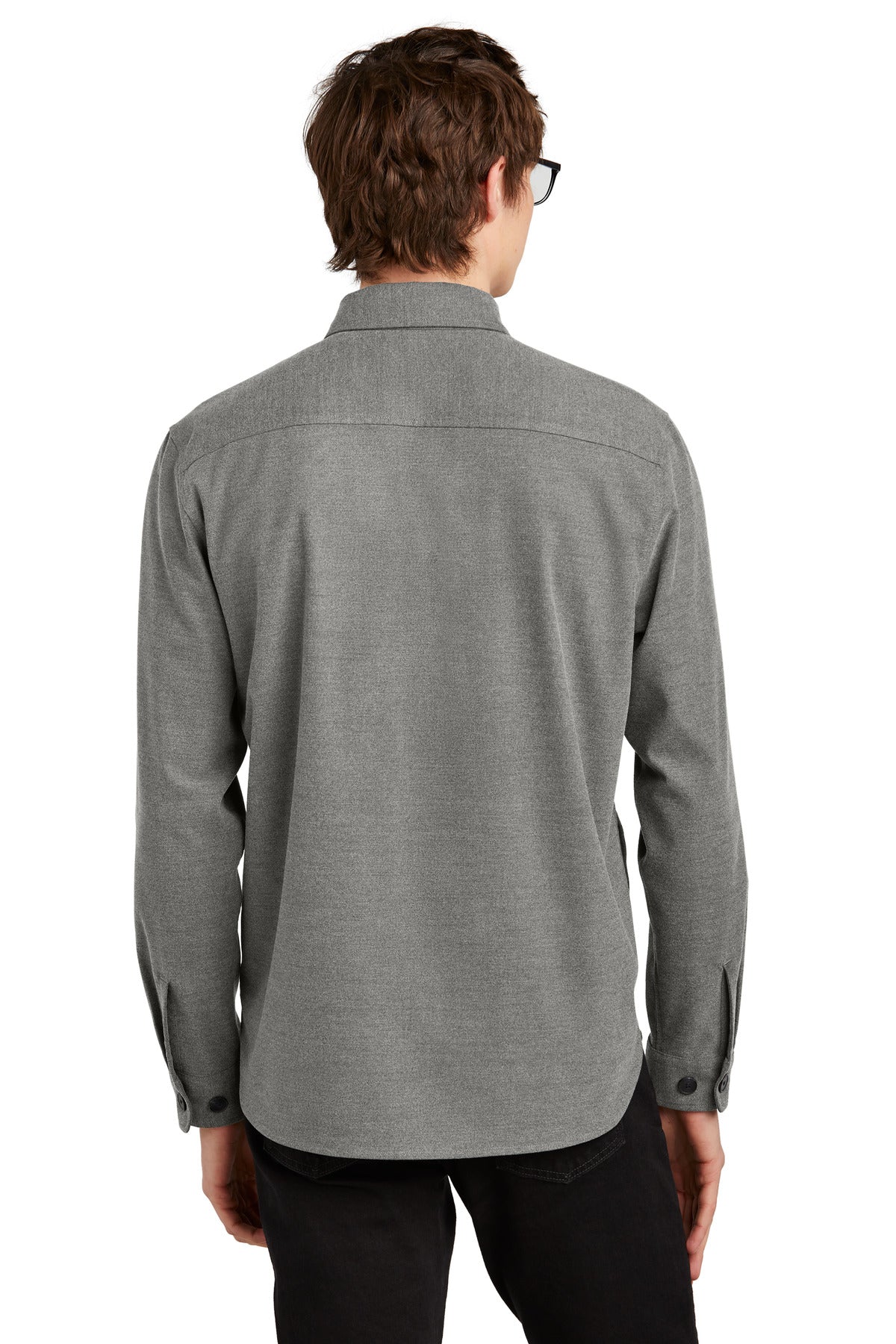 Mercer+Mettle Long Sleeve Twill Overshirt - Light Anchor Grey Heather