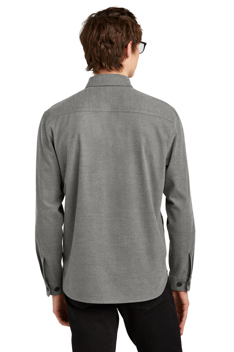 Mercer+Mettle Long Sleeve Twill Overshirt - Light Anchor Grey Heather