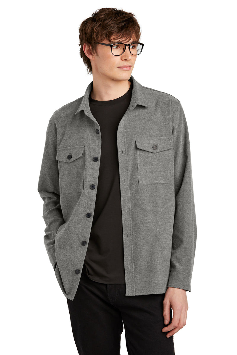 Mercer+Mettle Long Sleeve Twill Overshirt - Light Anchor Grey Heather