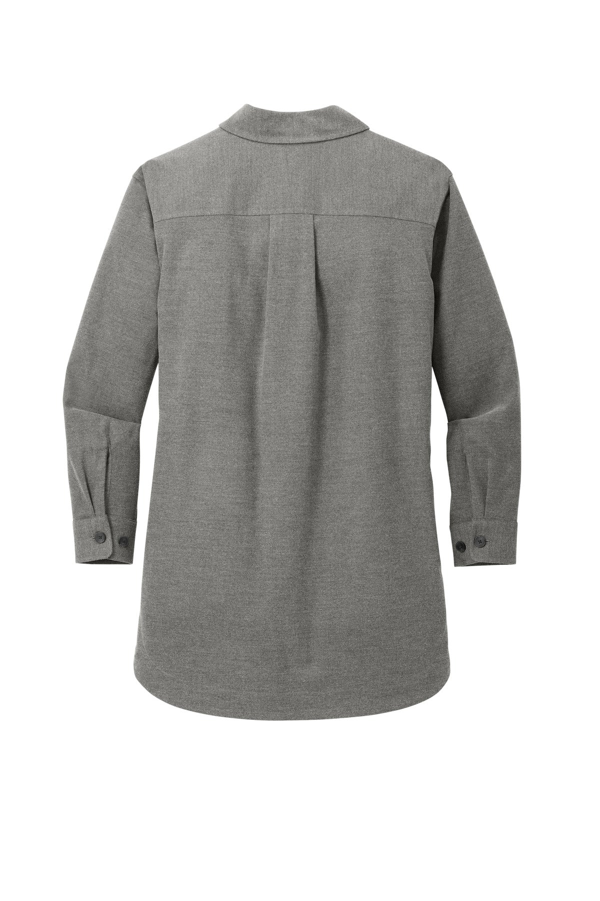Mercer+Mettle Women's Long Sleeve Twill Overshirt - Light Anchor Grey Heather