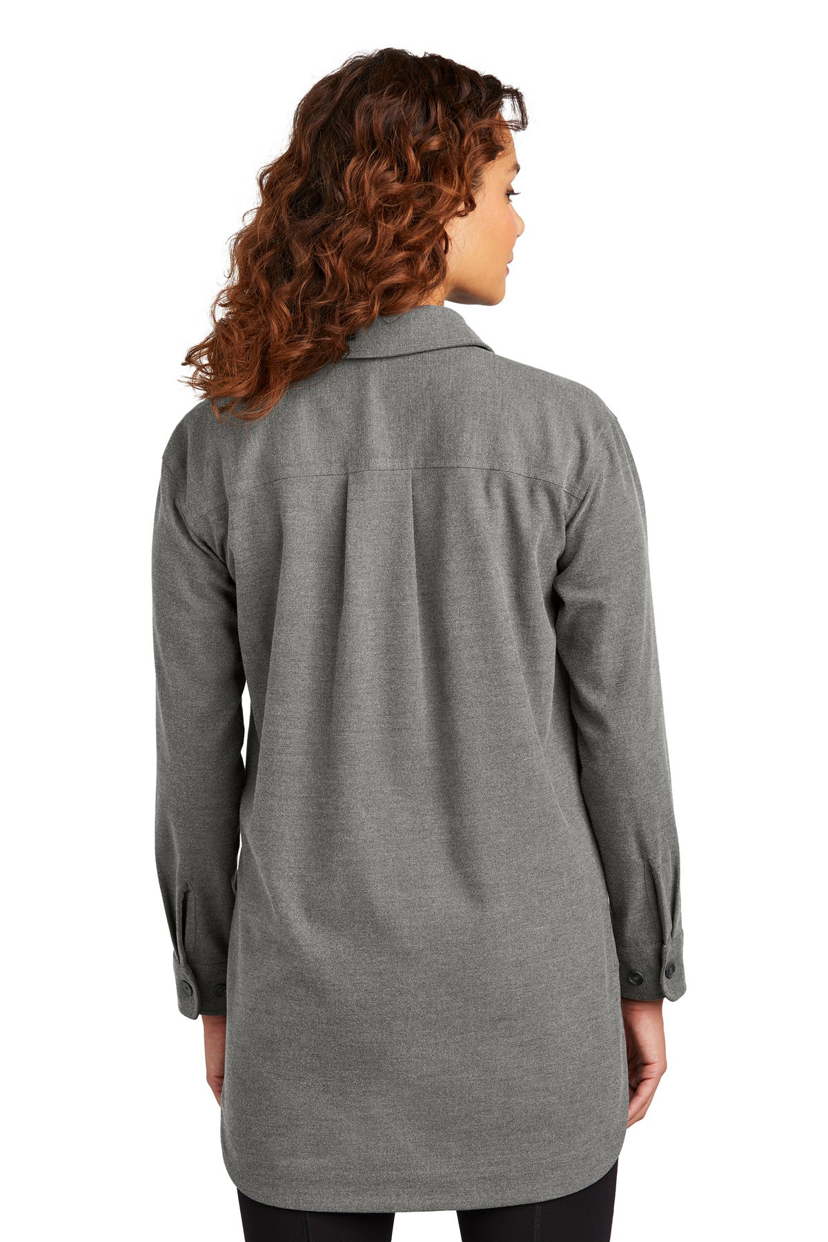 Mercer+Mettle Women's Long Sleeve Twill Overshirt - Light Anchor Grey Heather