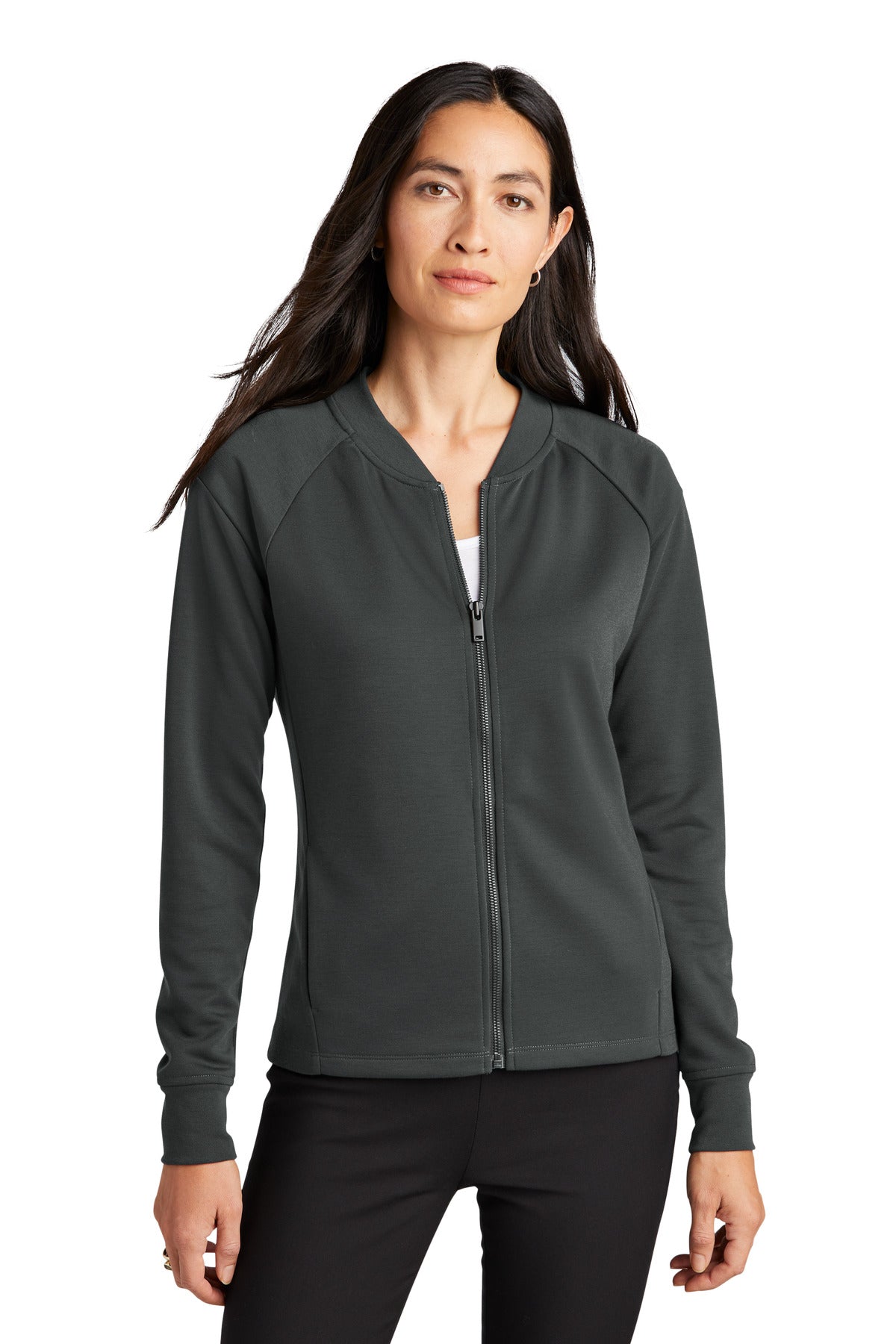 Mercer+Mettle Women's Double-Knit Bomber - Anchor Grey