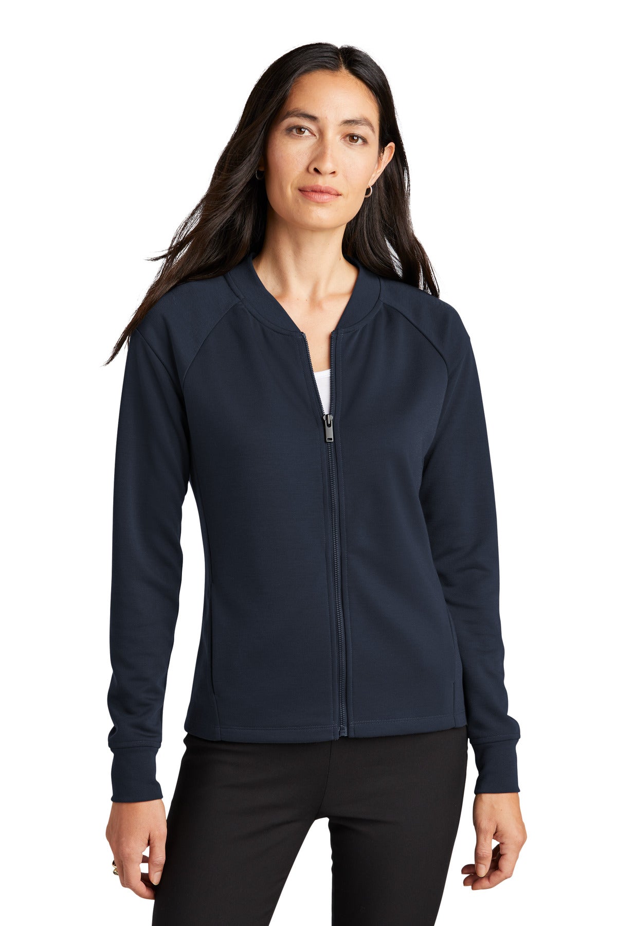 Mercer+Mettle Women's Double-Knit Bomber - Night Navy