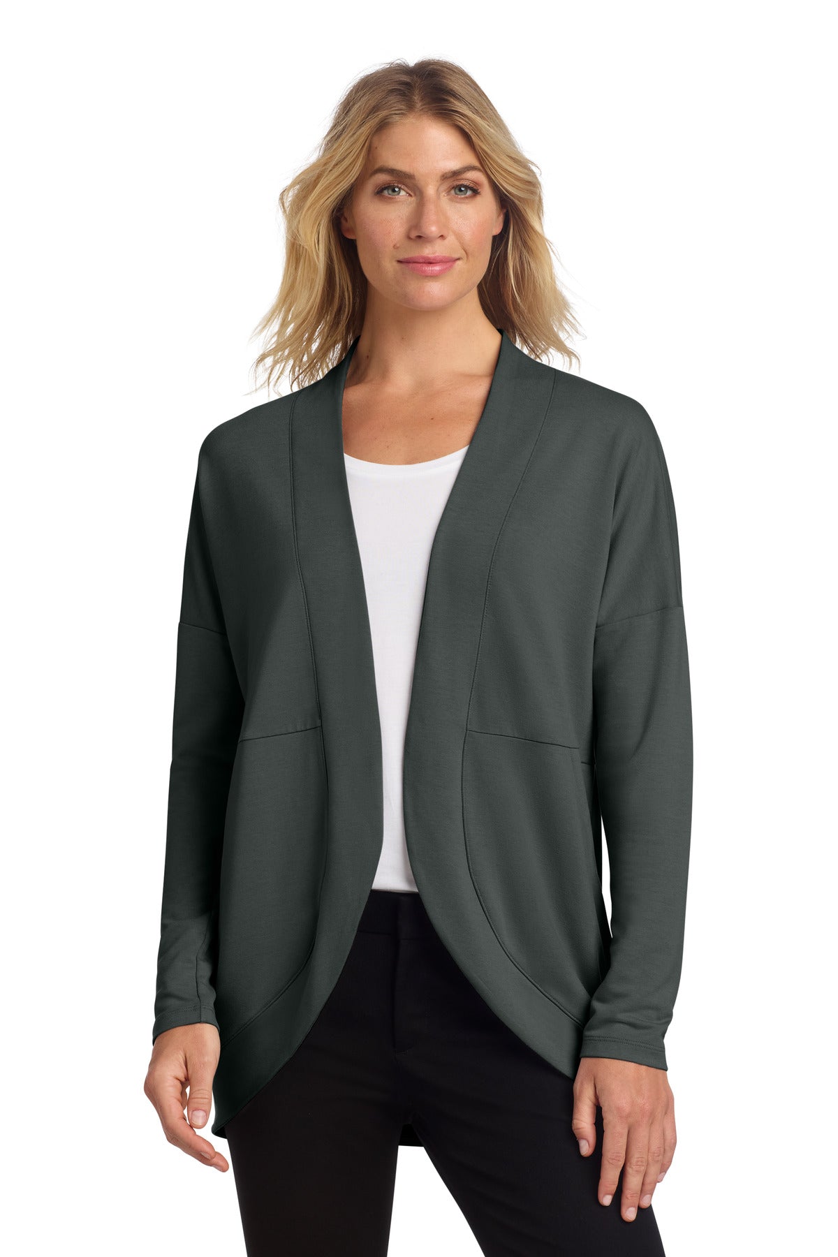 Mercer+Mettle Women's Stretch Open-Front Cardigan - Anchor Grey