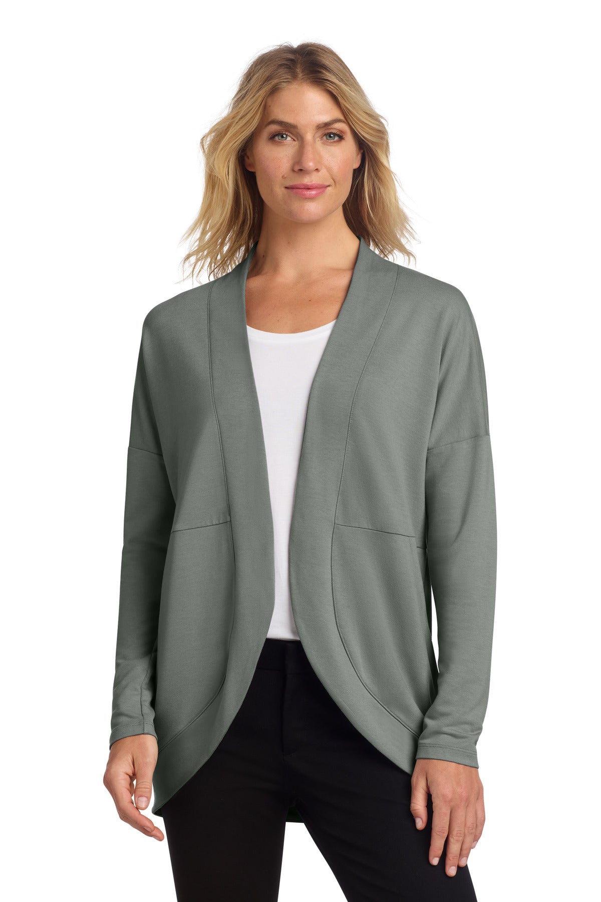 Mercer+Mettle Women's Stretch Open-Front Cardigan - Gusty Grey