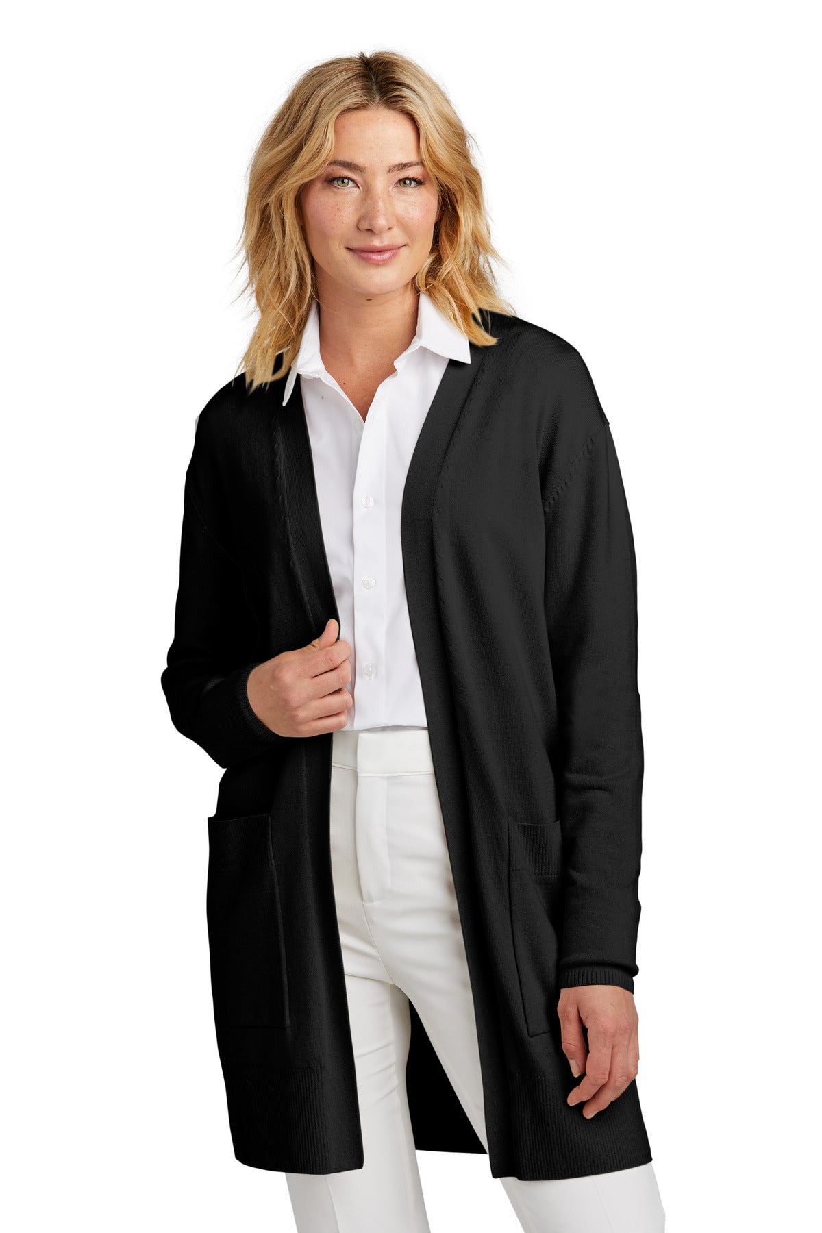 Mercer+Mettle Women's Open-Front Cardigan Sweater - Deep Black